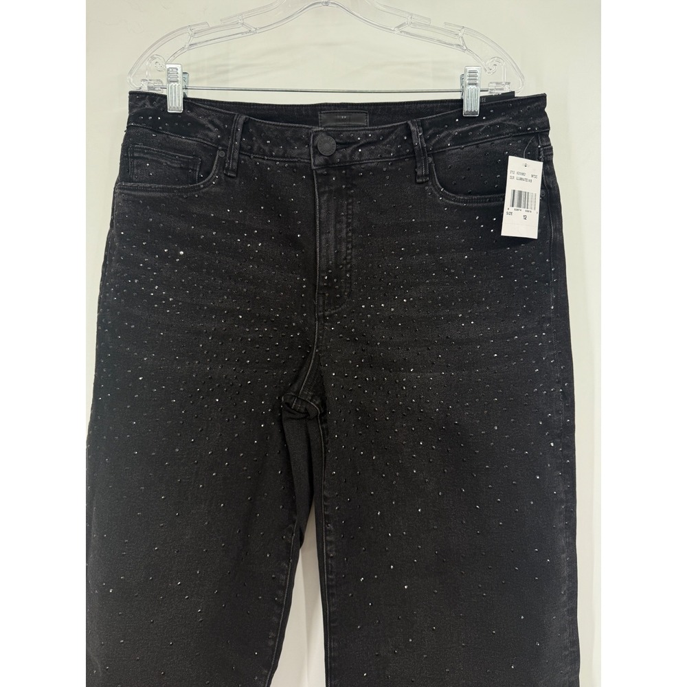 Kut from the Kloth Black High-Rise Wide Leg Jeans with Sparkle - Picture 4 of 11